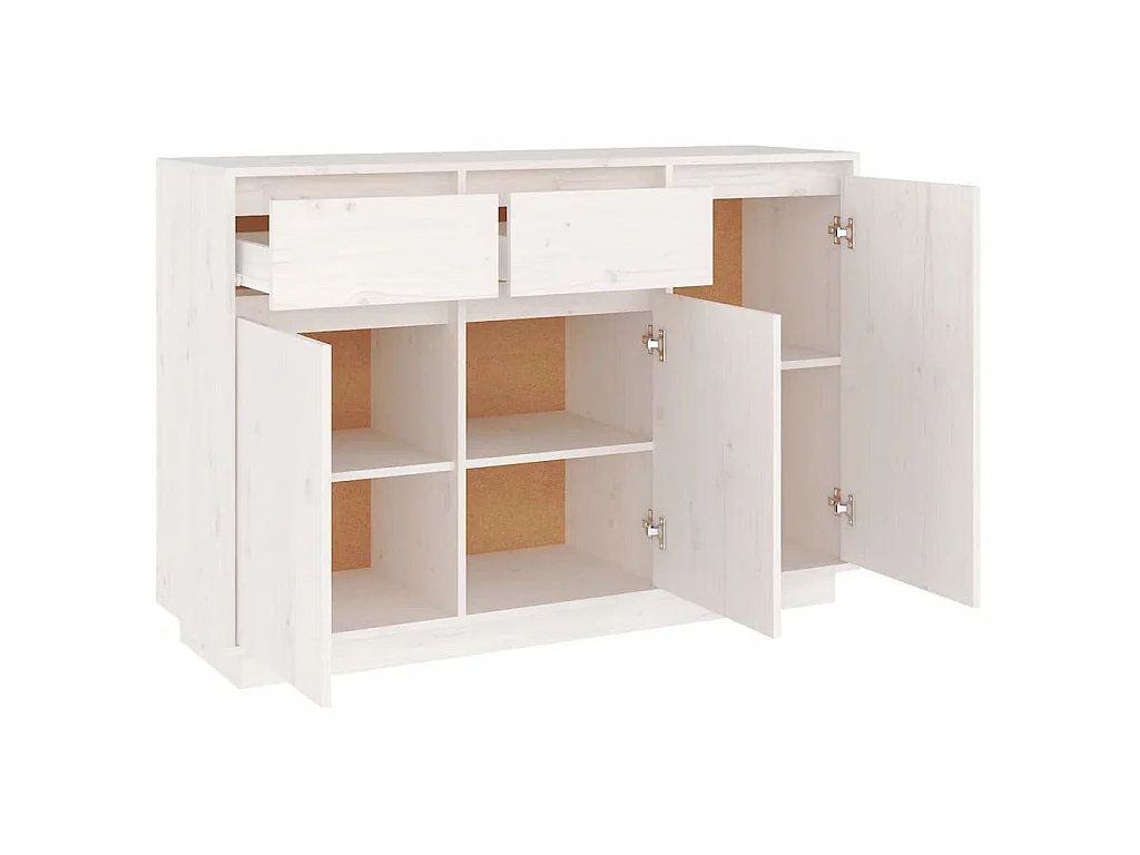 Buffet Blanc 110x34x75 cm Bois massif de pin QWE26087