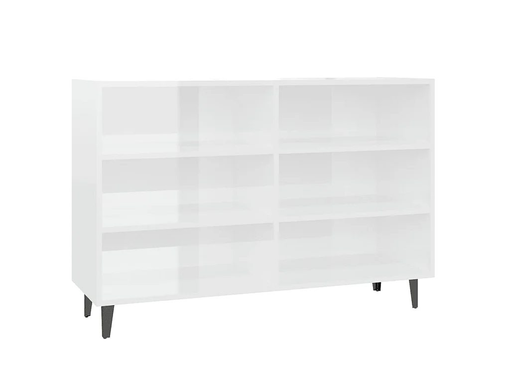 Buffet Blanc brillant 103,5x35x70 cm Aggloméré EGER47017