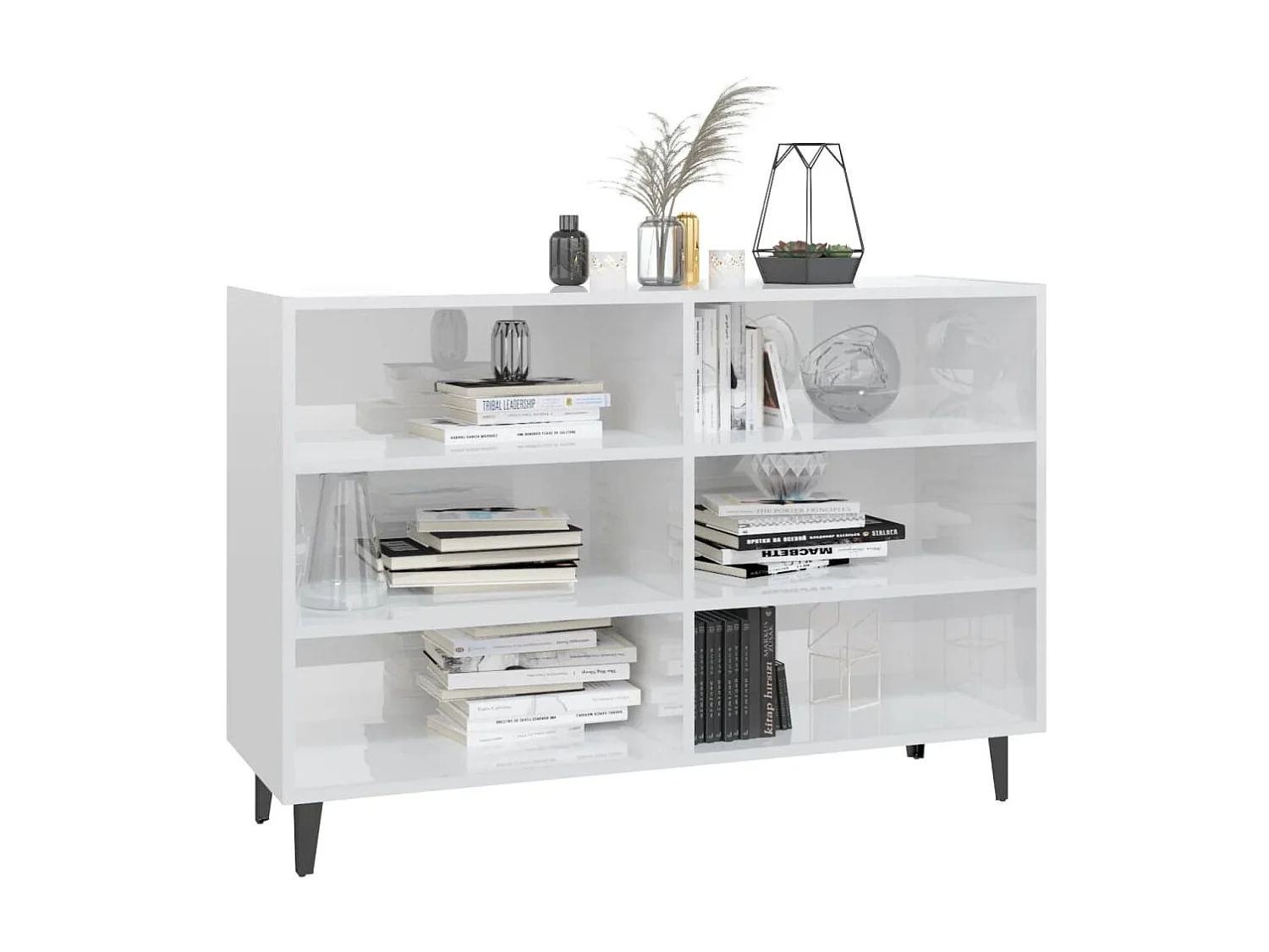 Buffet Blanc brillant 103,5x35x70 cm Aggloméré EGER47017