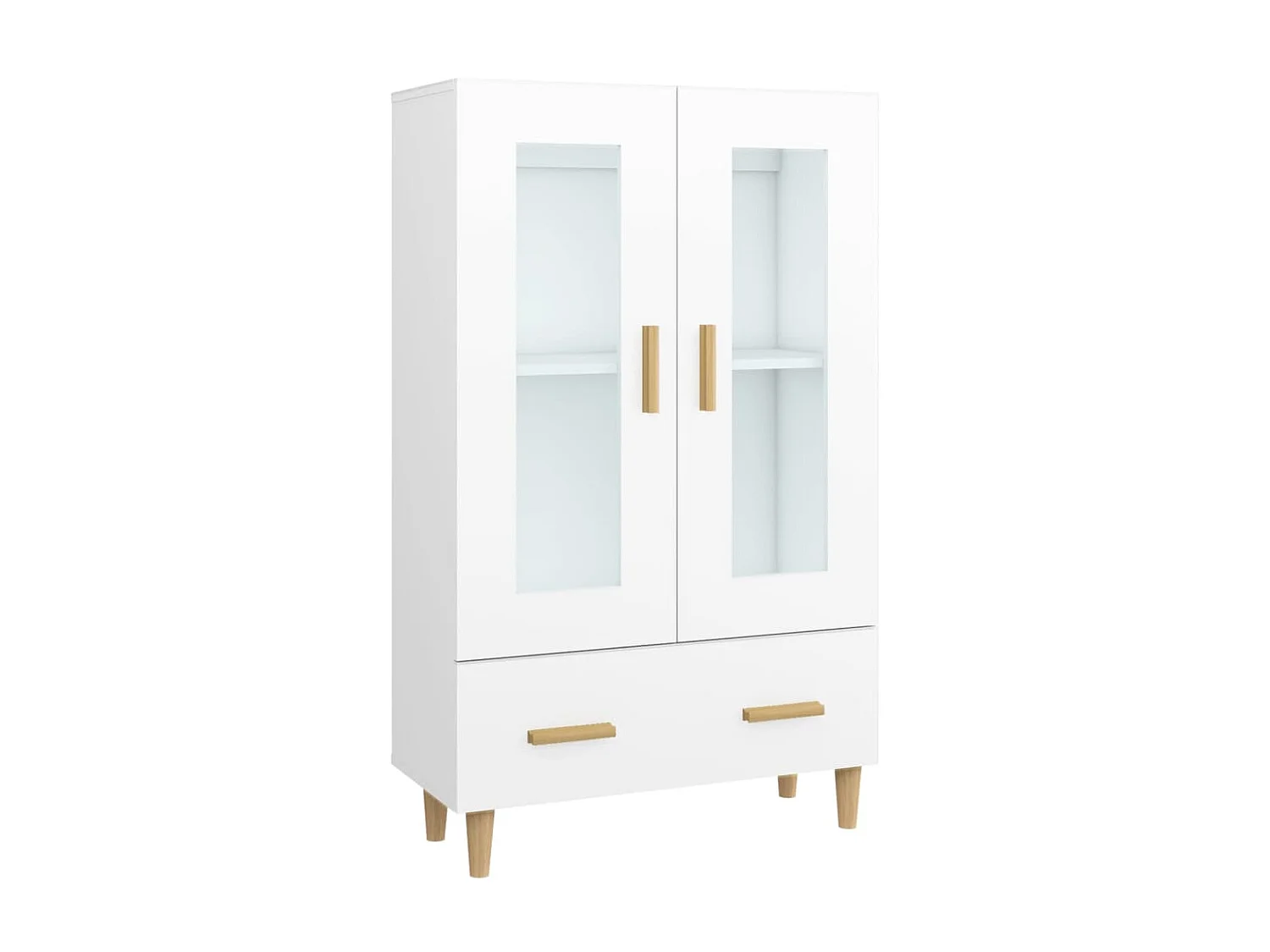 Hoge kast 70x31x115 cm bewerkt hout wit NL648706