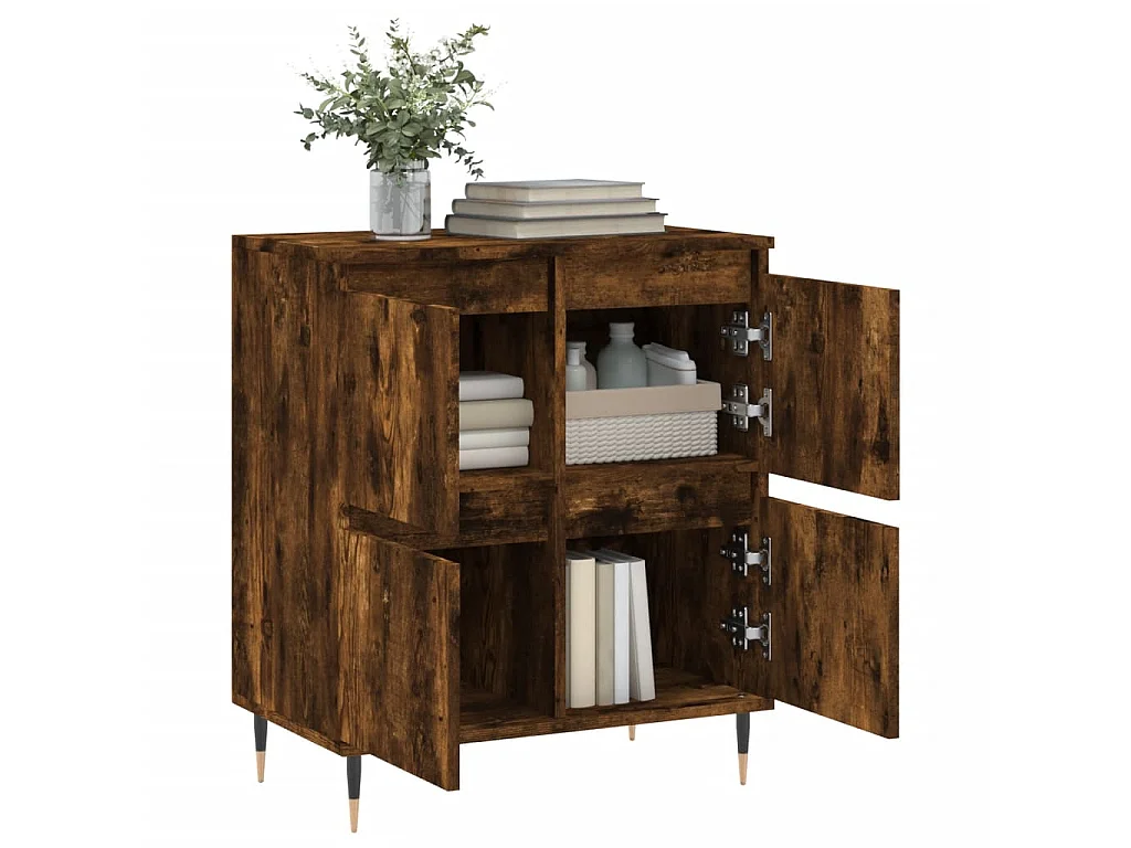 Buffet Chêne fumé 60x35x70 cm Bois d'ingénierie QWE20097