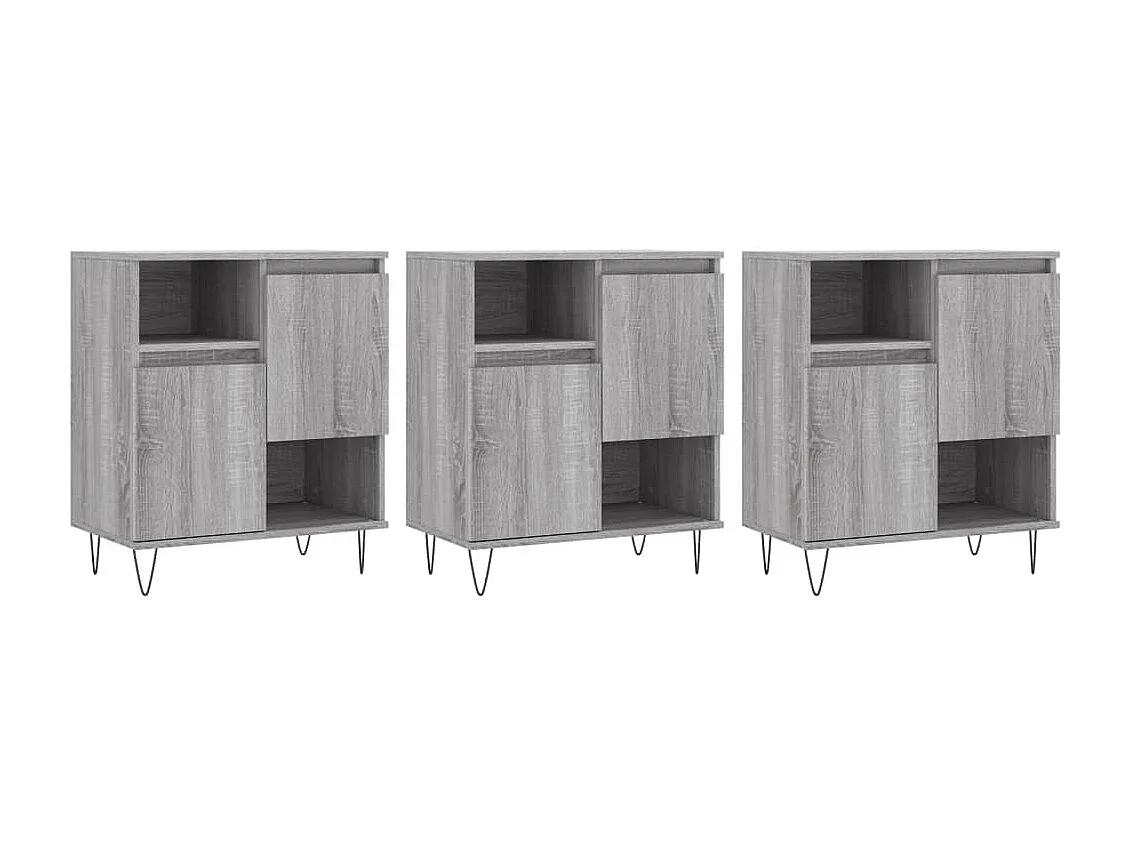 lot de 3 Buffets Sonoma gris Bois d'ingénierie QWE68788