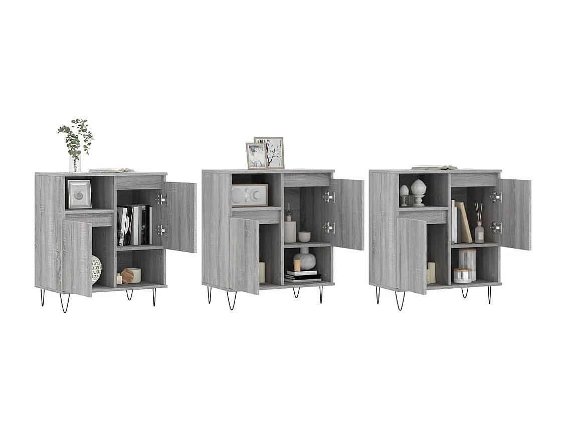 lot de 3 Buffets Sonoma gris Bois d'ingénierie QWE68788