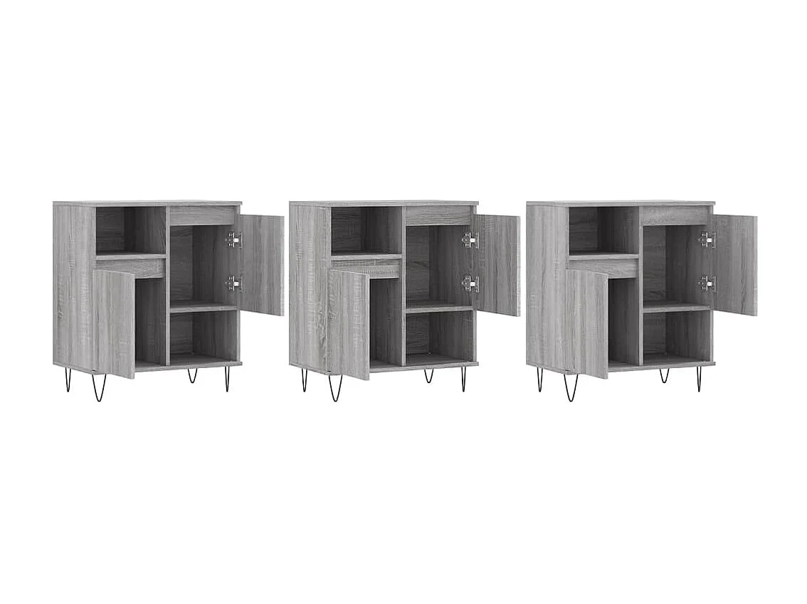 lot de 3 Buffets Sonoma gris Bois d'ingénierie QWE68788