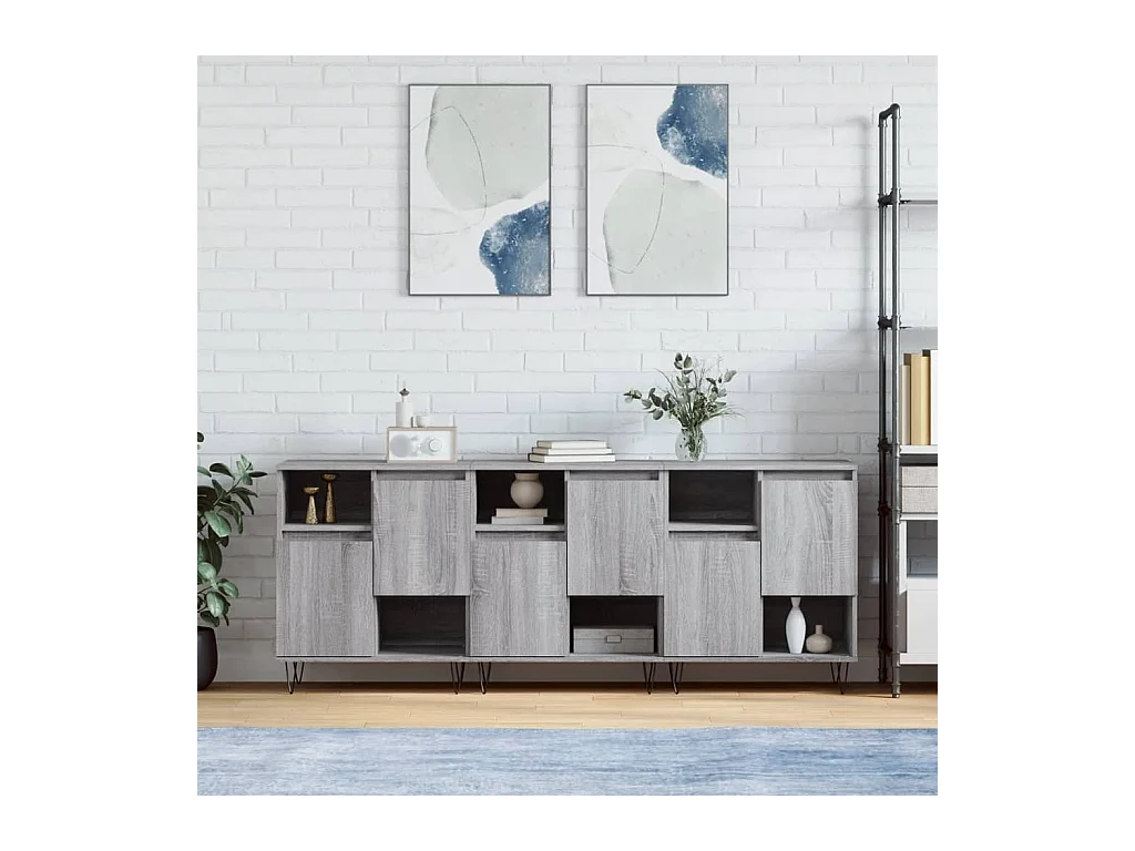 lot de 3 Buffets Sonoma gris Bois d'ingénierie QWE68788