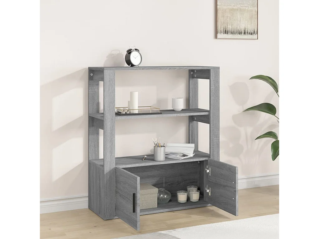 Aparador 80x30x90 cm derivados de madeira cinzento sonoma PT641808