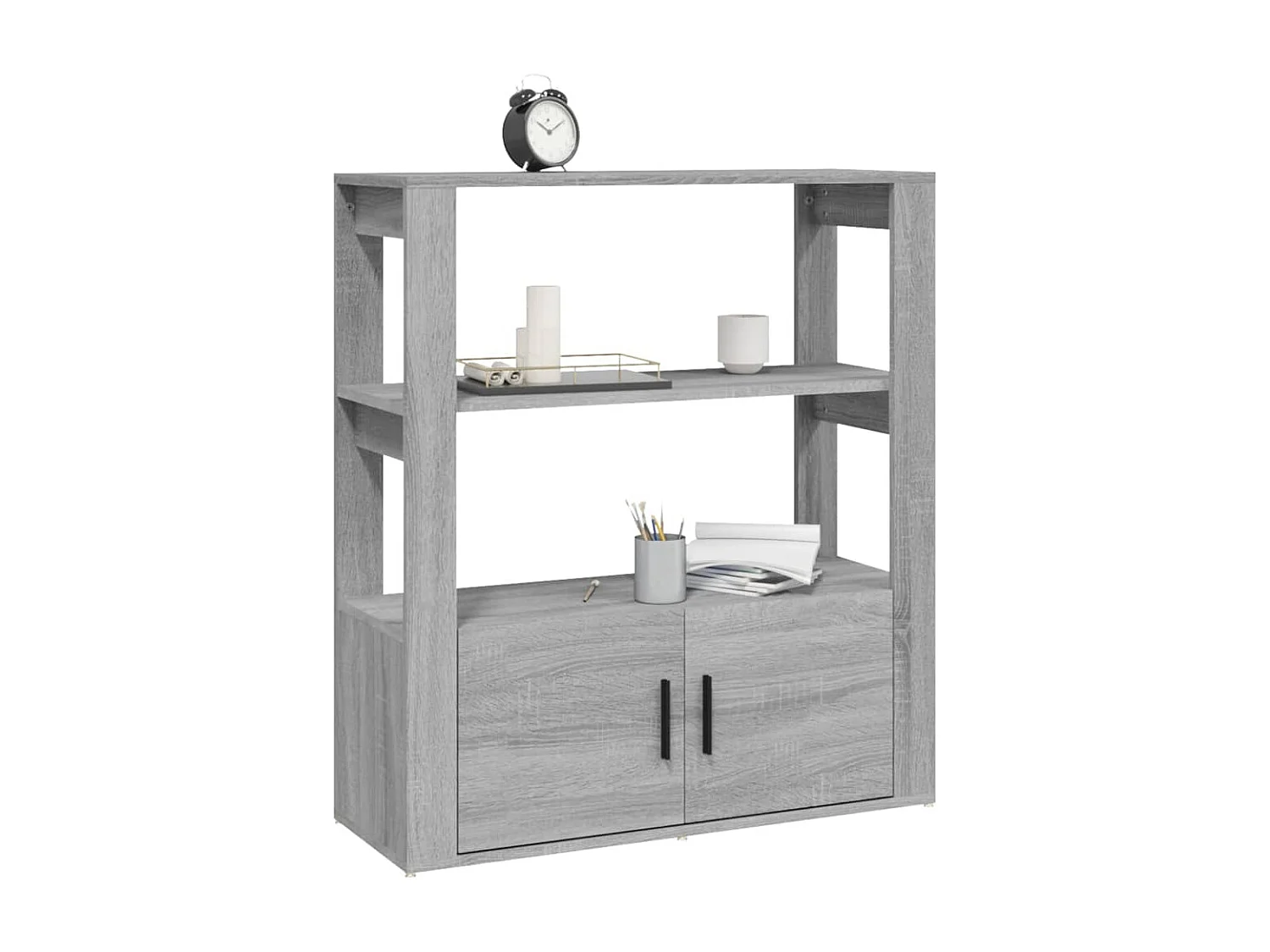 Aparador de madera contrachapada gris Sonoma 80x30x90 cm ES32993