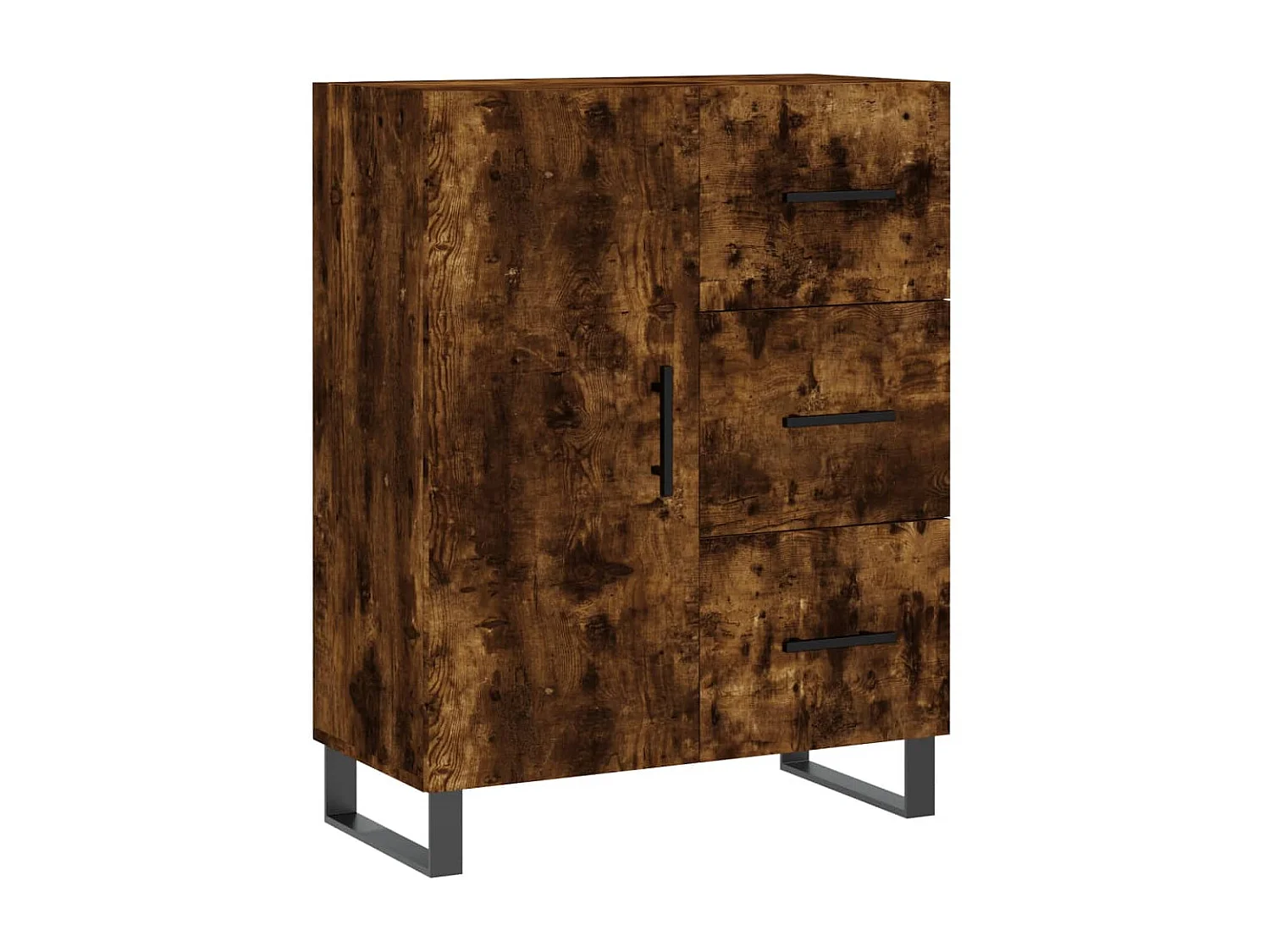 Buffet chêne fumé 69,5x34x90 cm bois d'ingénierie QWE98060