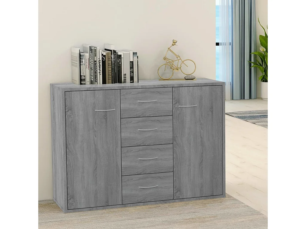Buffet Sonoma gris 88x30x65 cm Bois d'ingénierie EGER76845