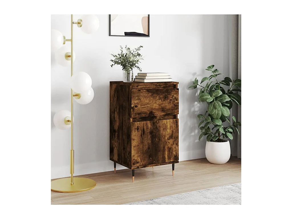Buffet chêne fumé 40x35x70 cm bois d'ingénierie QWE13559