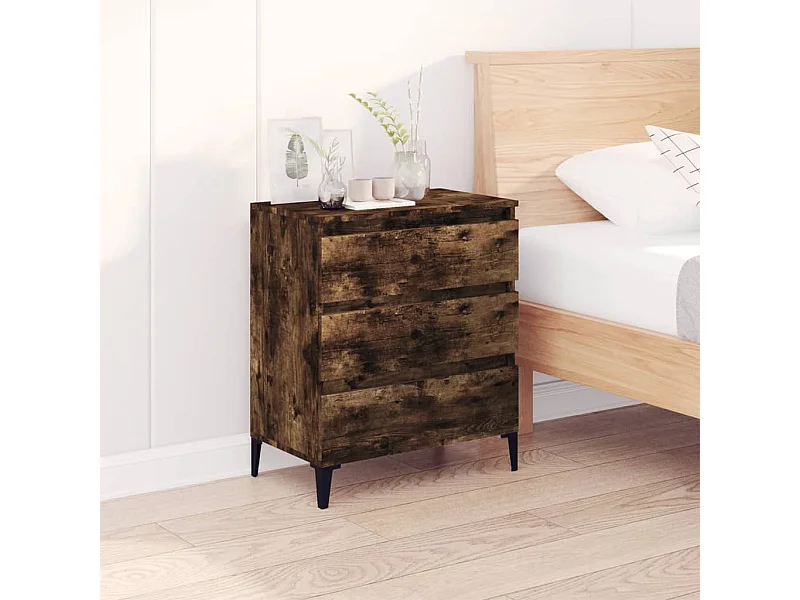 Aparador madera contrachapada color roble ahumado 60x35x70 cm ES45033