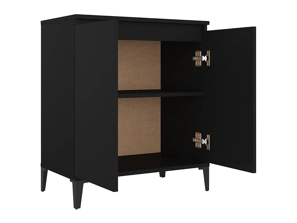 Aparador de madera contrachapada negro 60x35x70 cm ES93514