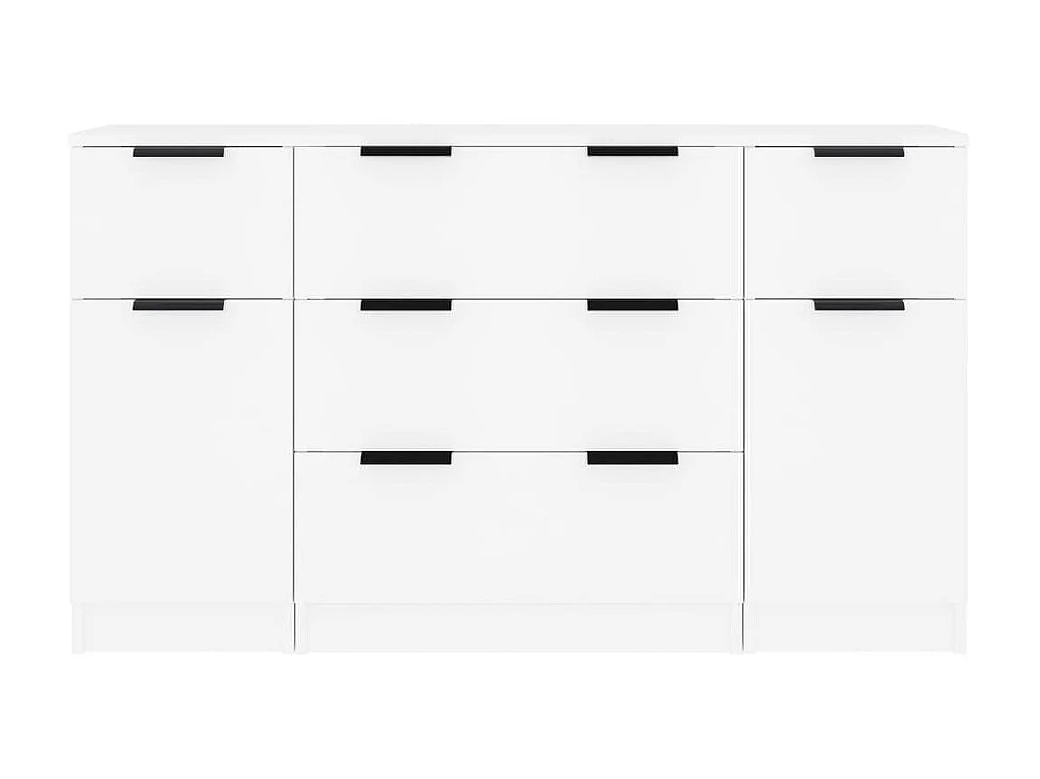 Set de aparador de 3 piezas de madera contrachapada blanco ES24151