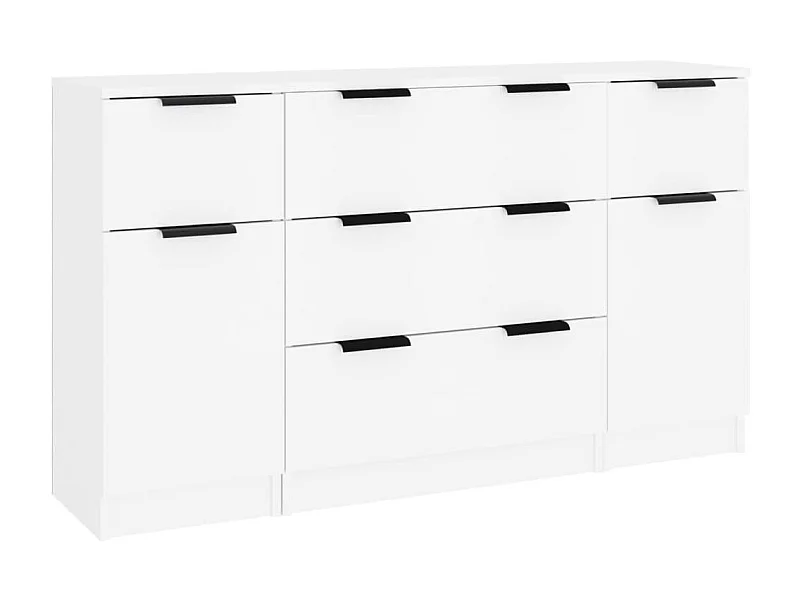 Ensemble de buffets 3 pcs Blanc Bois d'ingénierie EGER25027