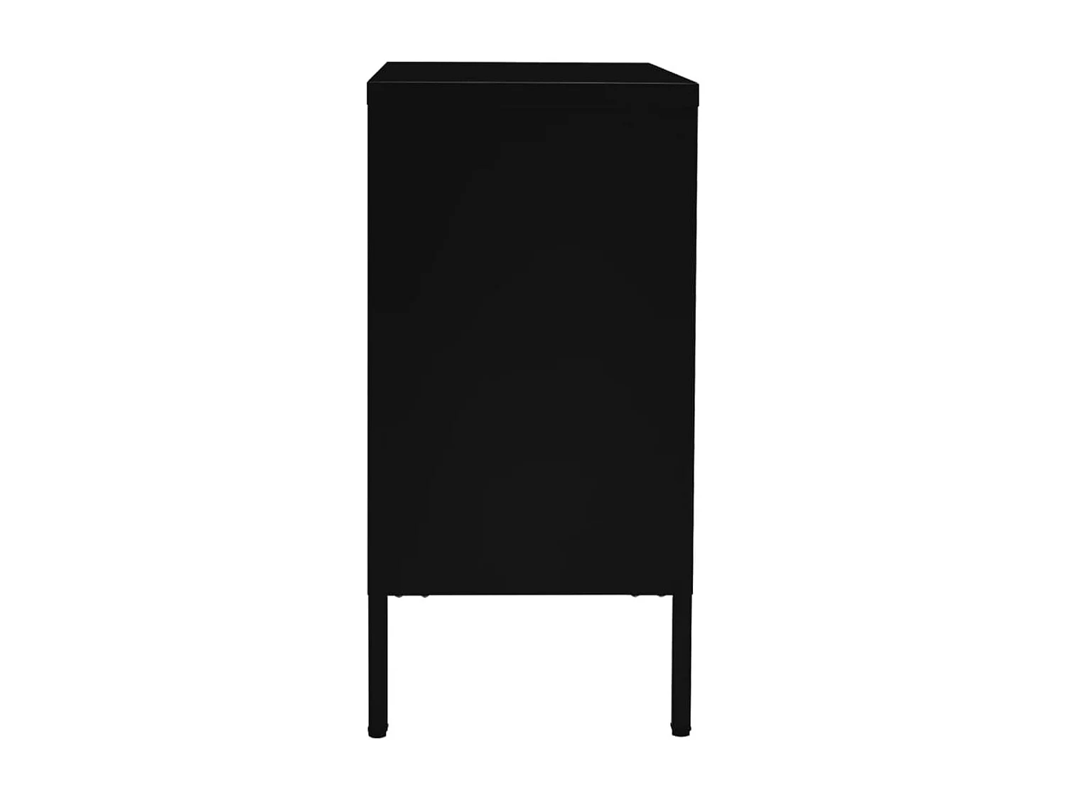 Buffet Noir 75x35x70 cm Acier et verre trempé EGER27316