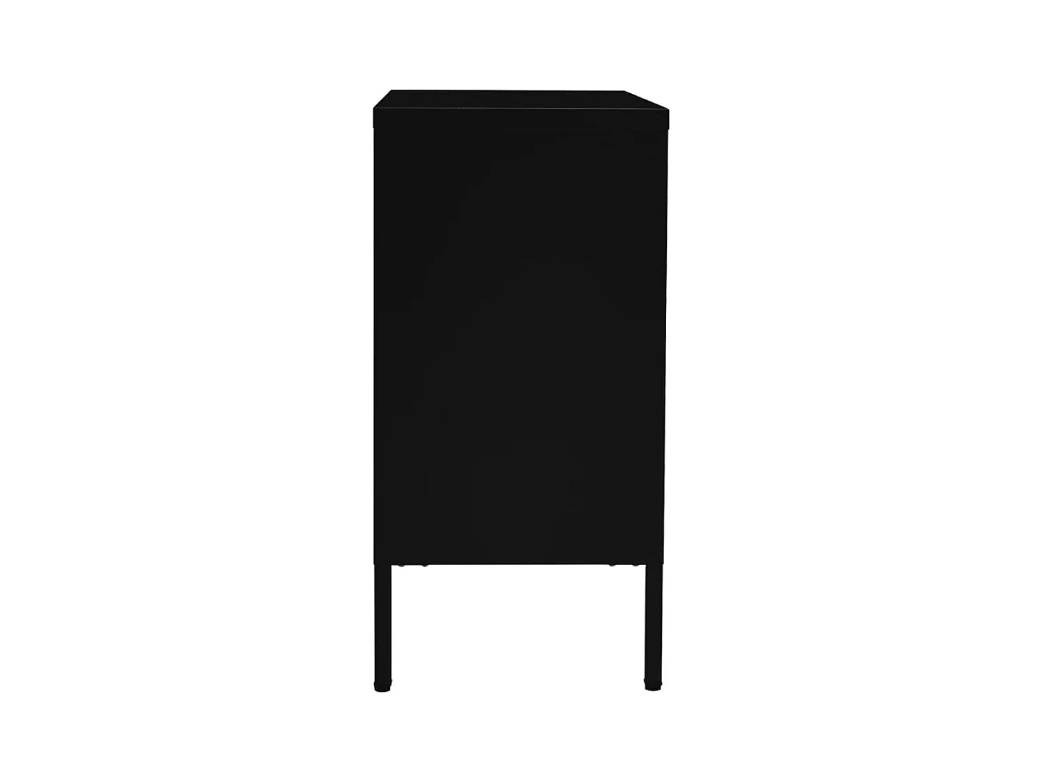 Buffet Noir 75x35x70 cm Acier et verre trempé EGER27316