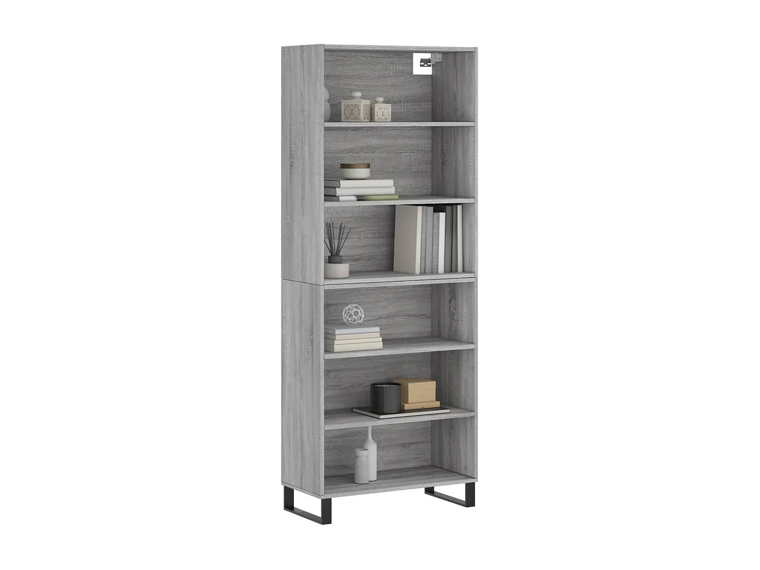 Buffet haut sonoma gris 69,5x32,5x180 cm bois d'ingénierie QWE15674