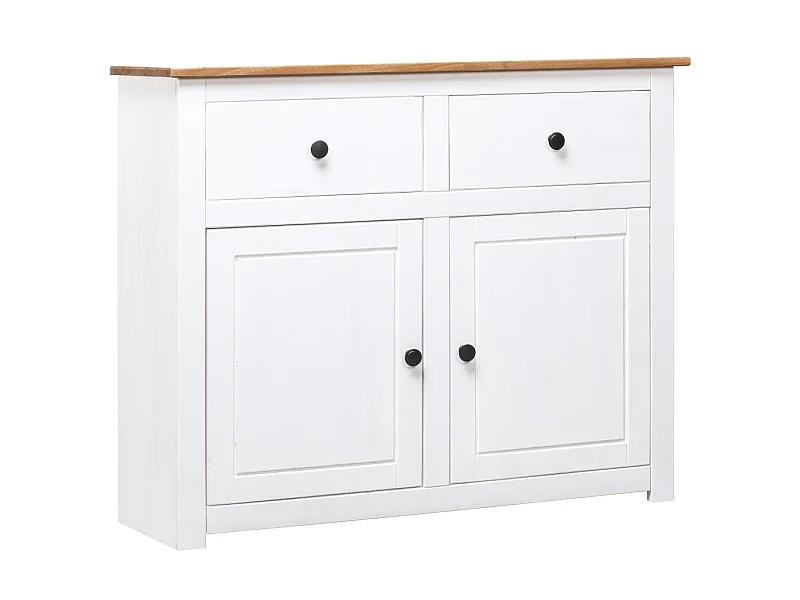 Buffet Blanc 93x40x80 cm Pin Gamme Panama EGER44521