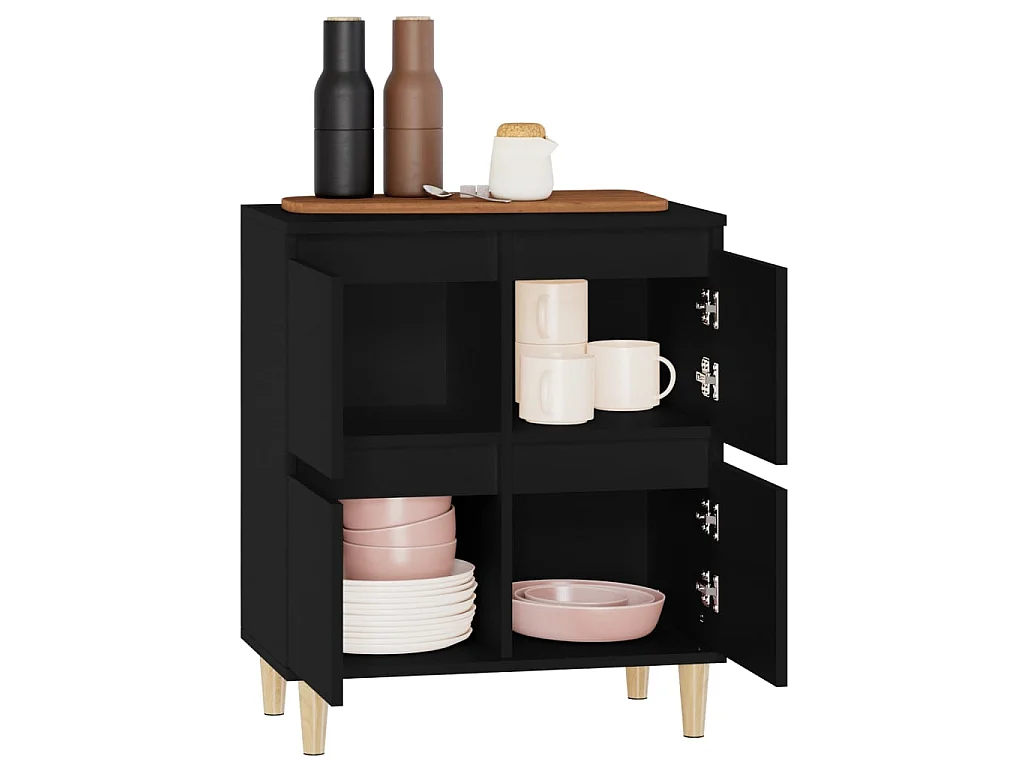 Buffet Noir 60x35x70 cm Bois d'ingénierie EGER45767