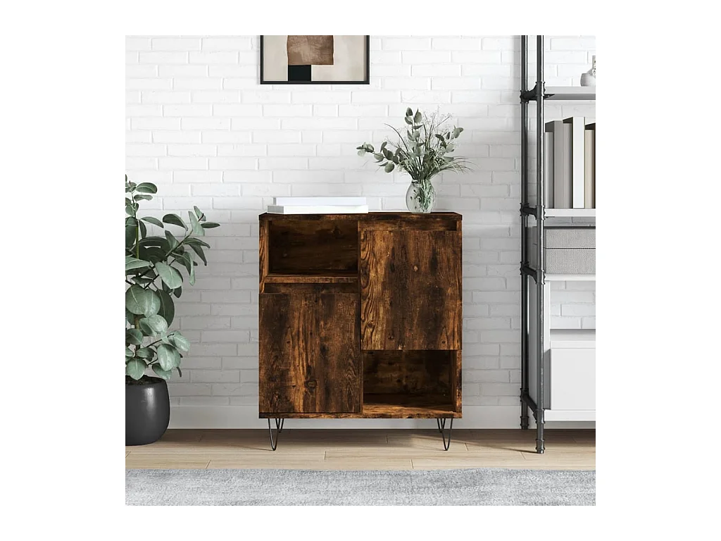 Buffet Chêne fumé 60x35x70 cm Bois d'ingénierie QWE46577