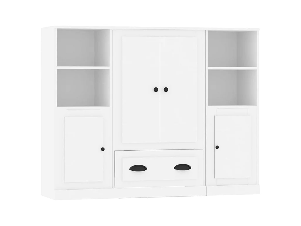 Buffets haut 3 pcs blanc bois d'ingénierie EGER14333