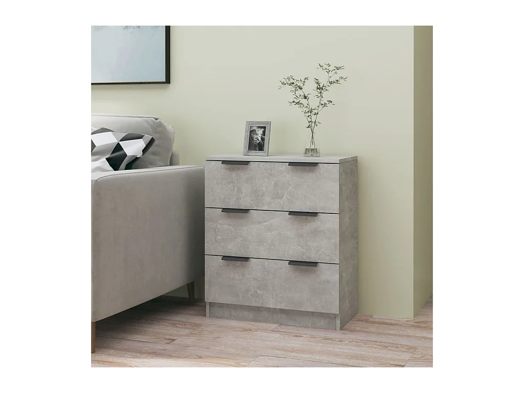 Buffet Gris béton 60x30x70 cm Bois d'ingénierie EGER59595