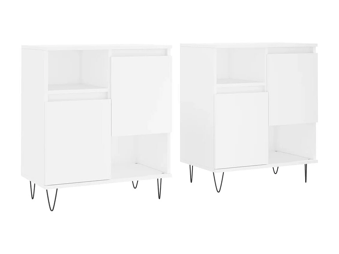 lot de 2 Buffets blanc bois d'ingénierie QWE72783