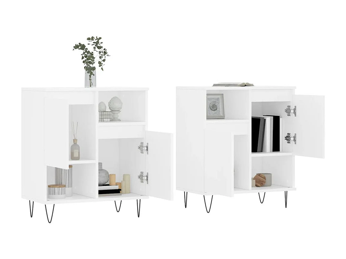 lot de 2 Buffets blanc bois d'ingénierie QWE72783