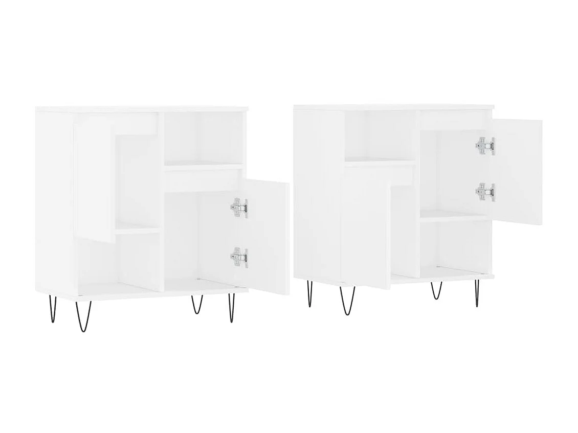 lot de 2 Buffets blanc bois d'ingénierie QWE72783