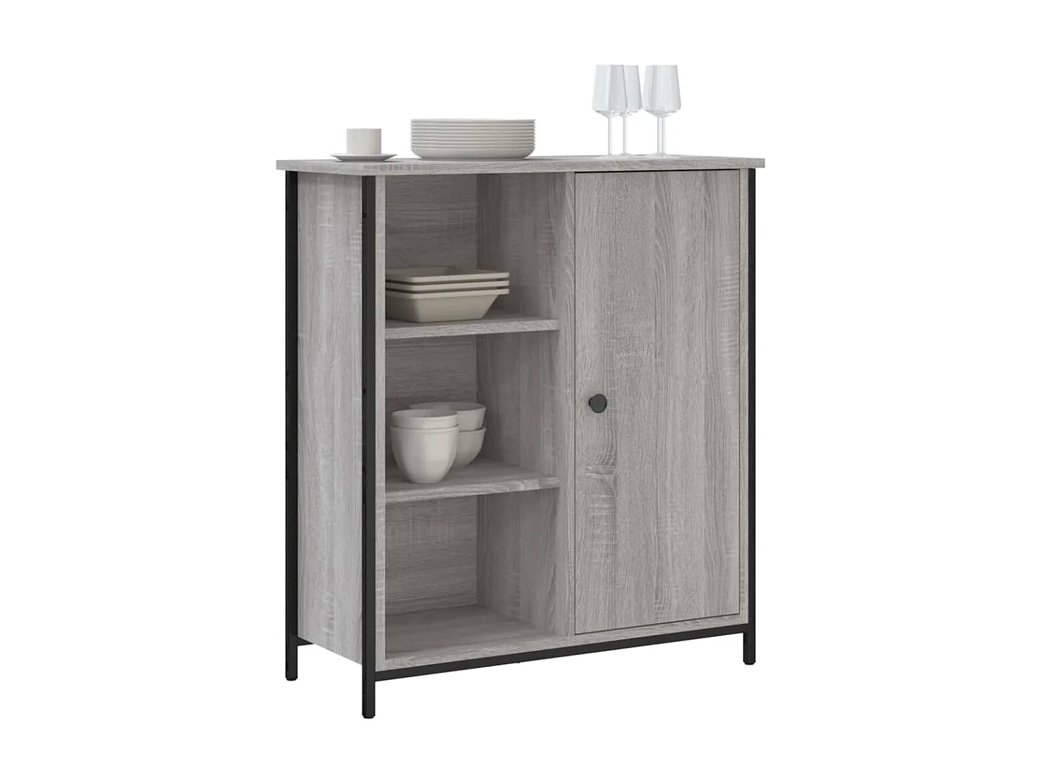 Buffet sonoma gris 70x30x80 cm bois d'ingénierie QWE29963