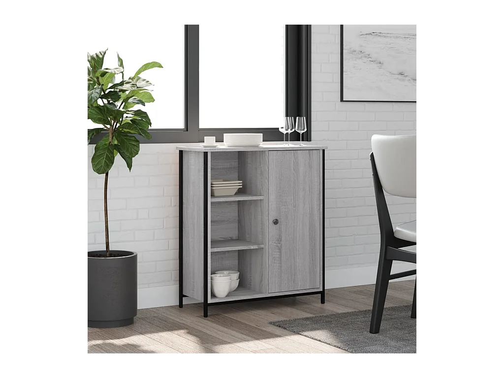 Buffet sonoma gris 70x30x80 cm bois d'ingénierie QWE29963