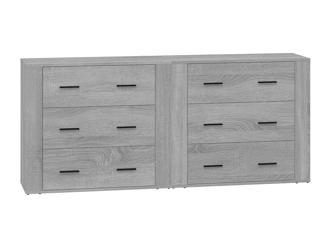 Buffets 2 pcs sonoma gris bois d'ingénierie EGER39699