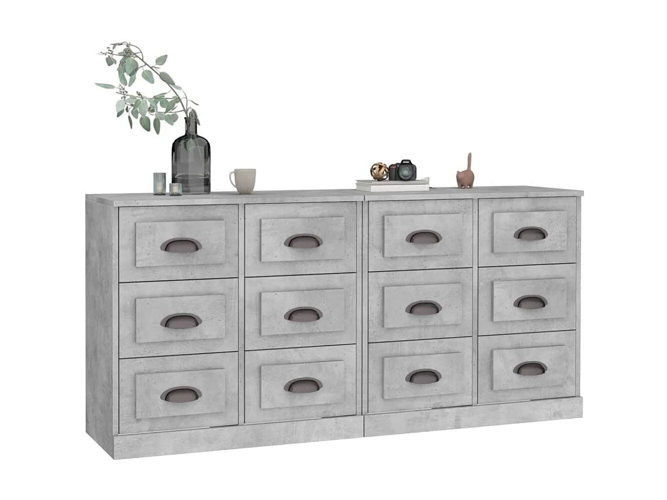 Buffets 2 pcs gris béton bois d'ingénierie EGER38283