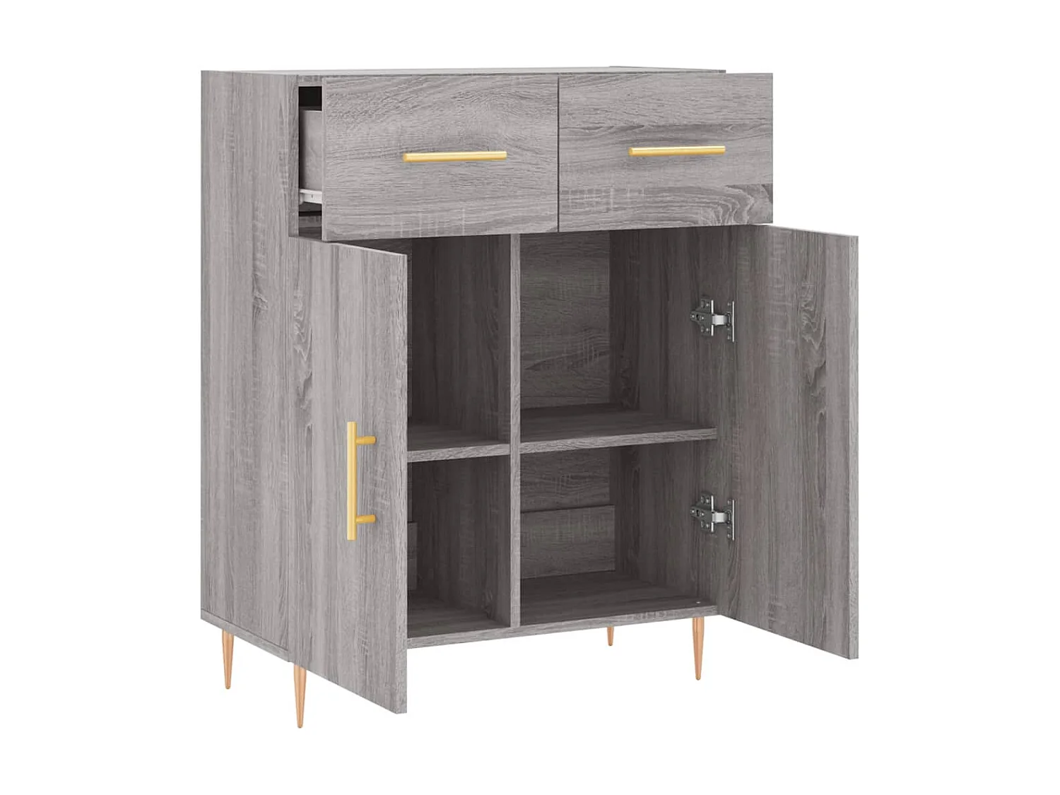 Aparador de madera de ingeniería gris Sonoma 69,5x34x90 cm ES27845