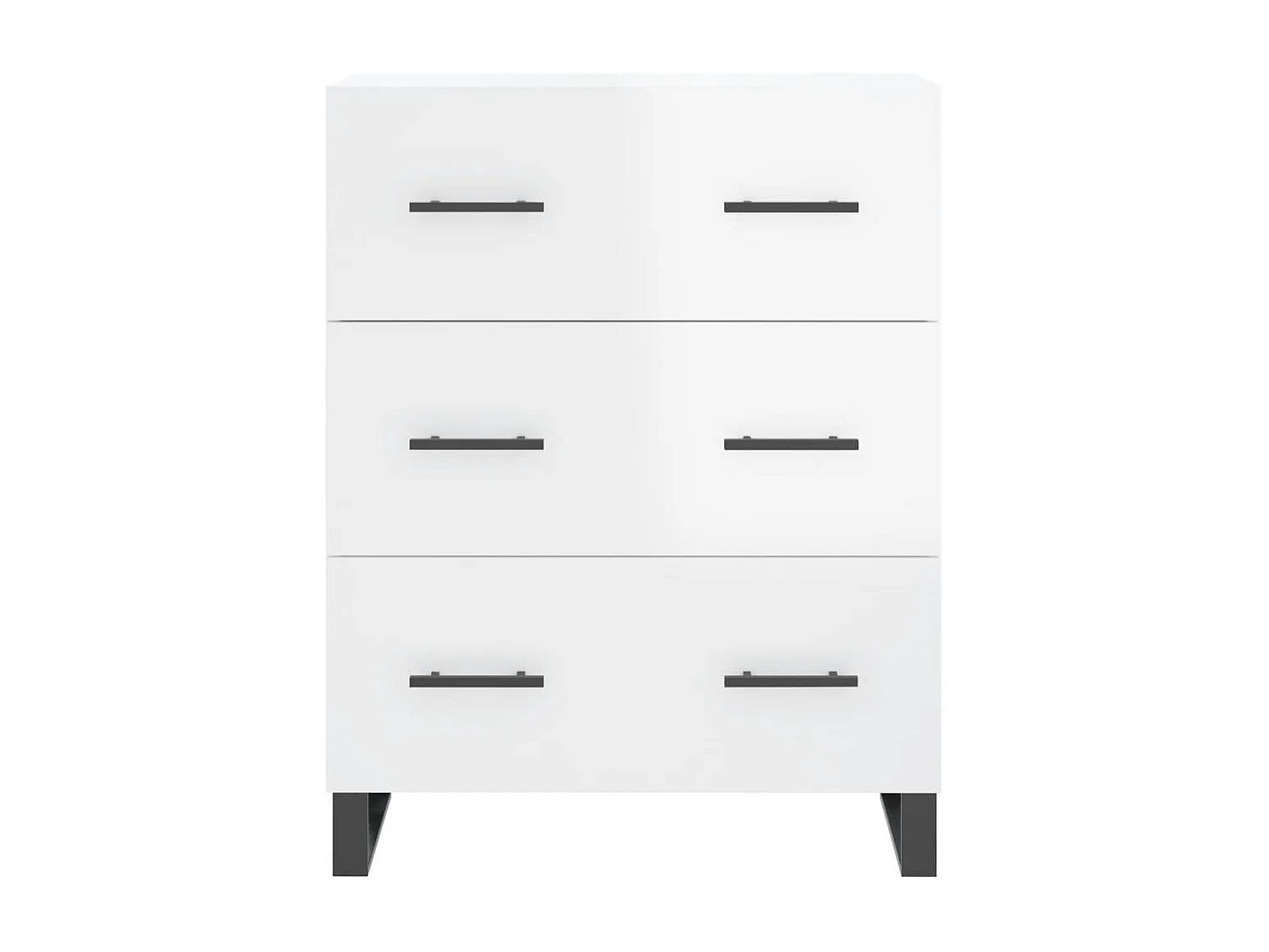 Aparador de madera contrachapada blanco brillante 69,5x34x90 cm ES65721