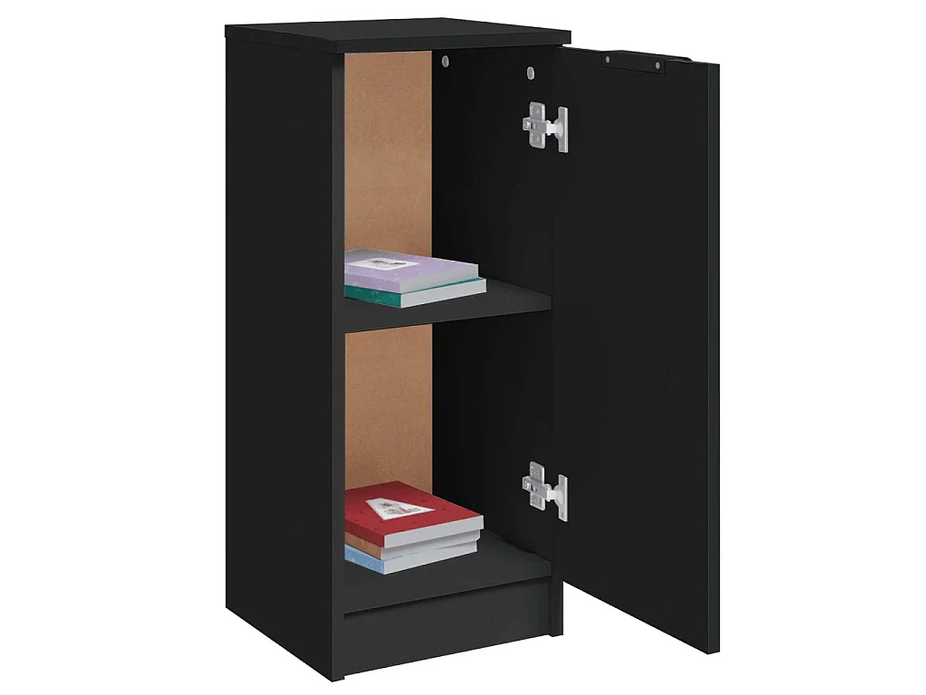 lot de 2 Buffets noir 30x30x70 cm bois d'ingénierie QWE21437