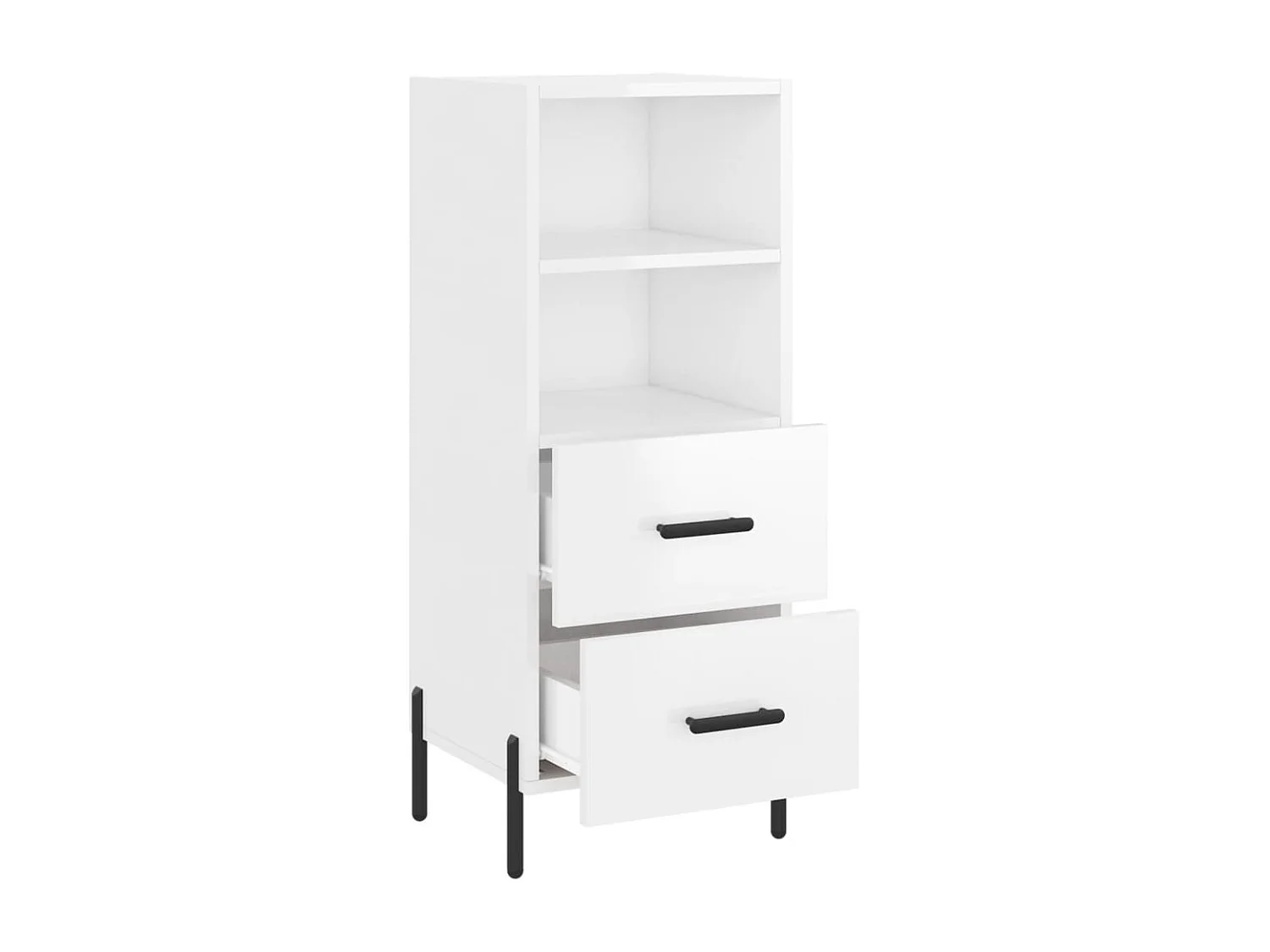 Buffet Blanc brillant 34,5x34x90 cm Bois d'ingénierie QWE72258
