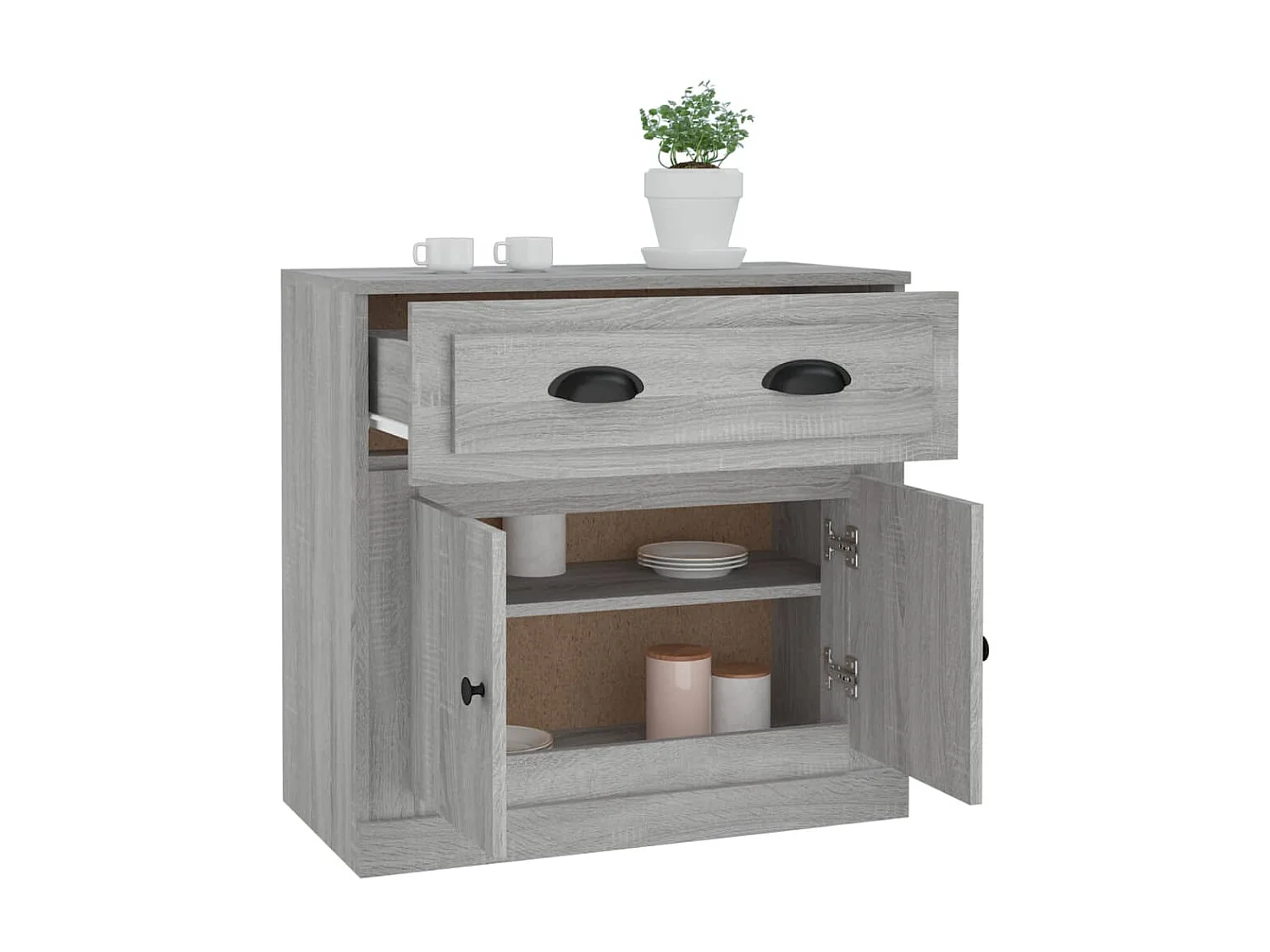 Buffet sonoma gris 70x35,5x67,5 cm bois d'ingénierie EGER60163