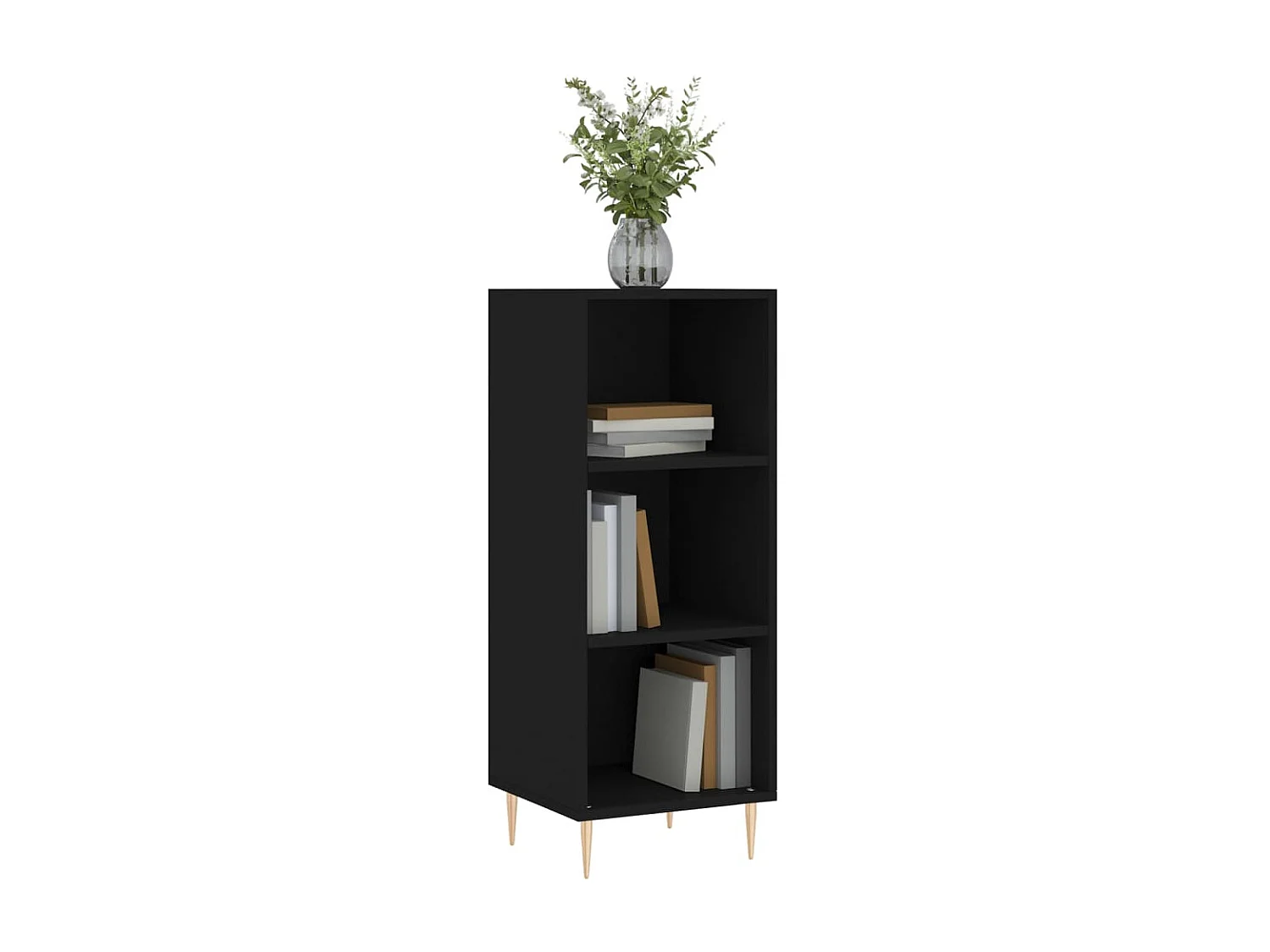 Buffet noir 34,5x32,5x90 cm bois d'ingénierie QWE77780