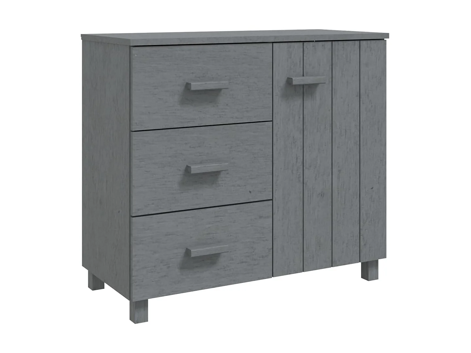 Aparador HAMAR madera maciza de pino gris oscuro 90x40x80 cm ES89314