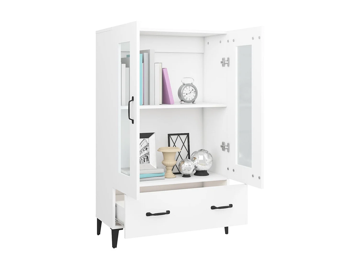 Highboard,Kommode Weiß 70x31x115 cm Holzwerkstoff -gkd555849