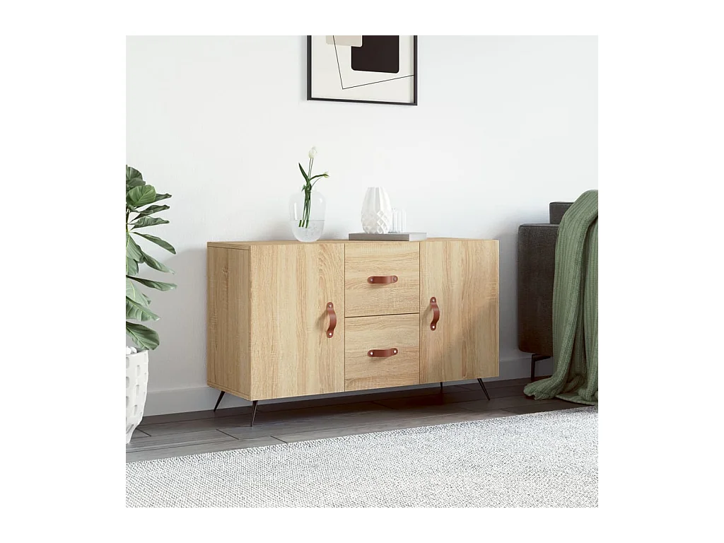 Aparador de madera de ingeniería roble Sonoma 100x36x60 cm ES57966