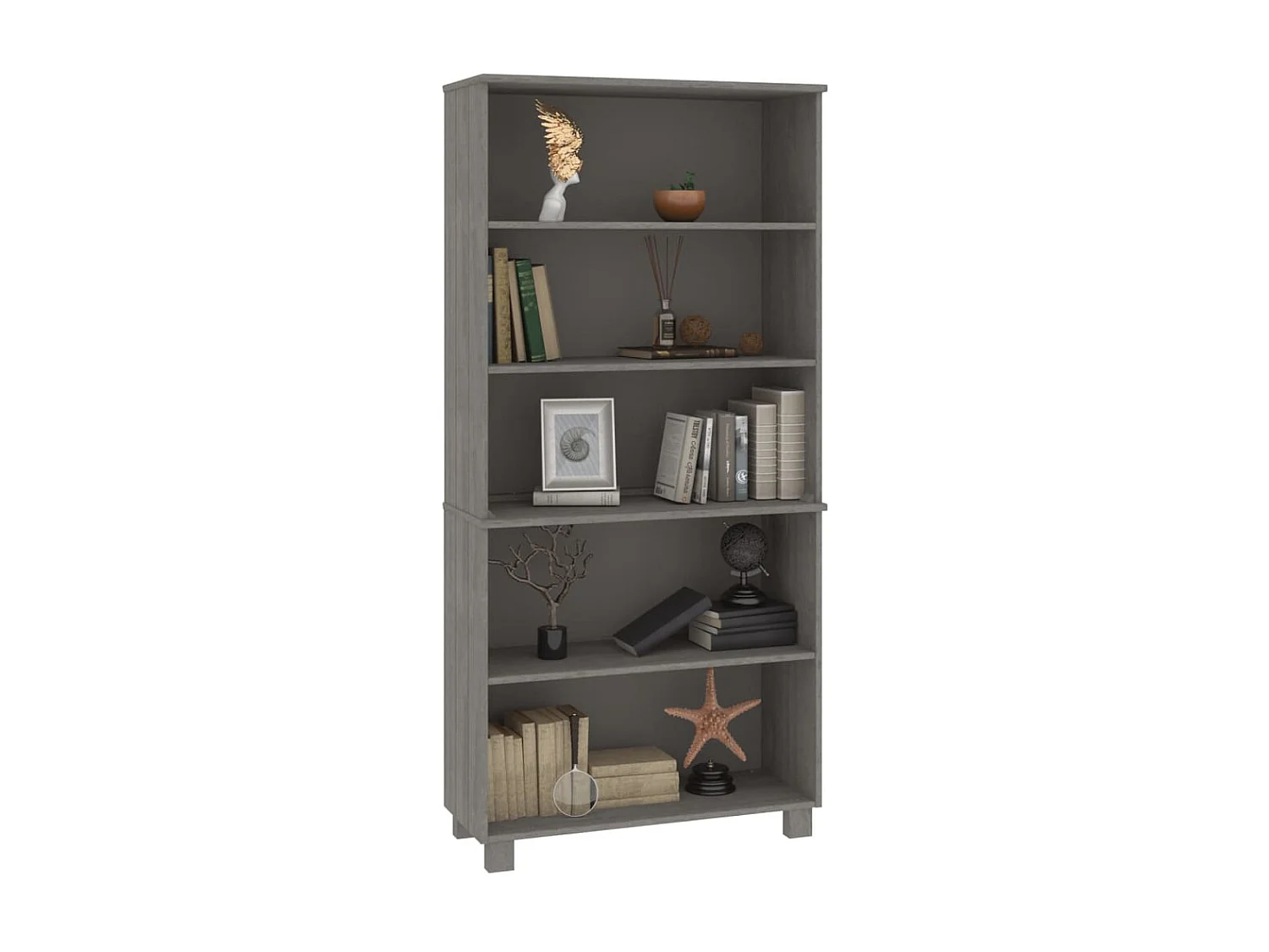 Buffet haut HAMAR Bois massif de pin Gris clair EGER65050