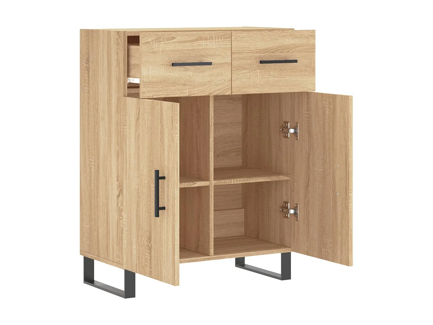 Buffet chêne sonoma 69,5x34x90 cm bois d'ingénierie QWE32667