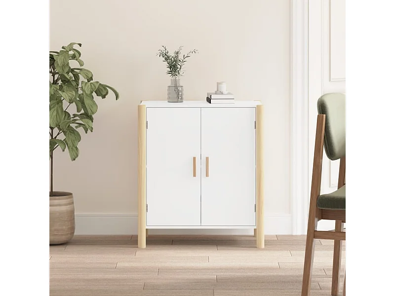 Aparador de madera contrachapada blanco 62x38x70 cm ES43166