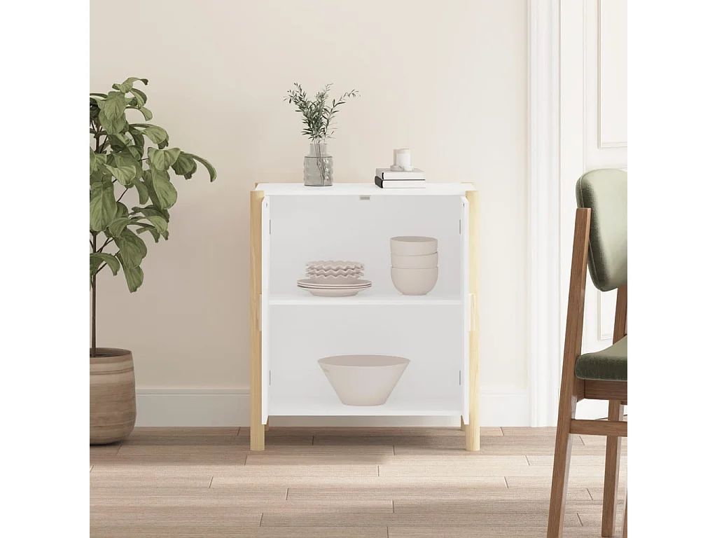 Aparador de madera contrachapada blanco 62x38x70 cm ES43166