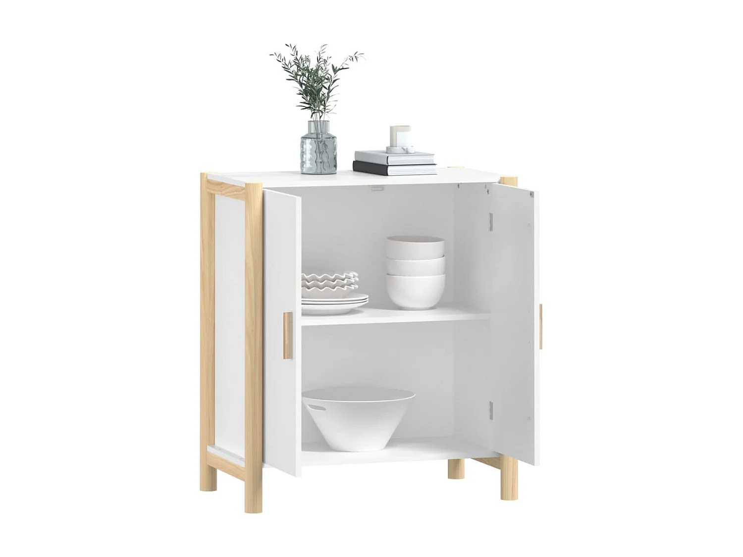 Aparador de madera contrachapada blanco 62x38x70 cm ES43166