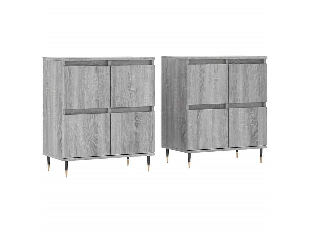 lot de 2 Buffets sonoma gris bois d'ingénierie QWE26877