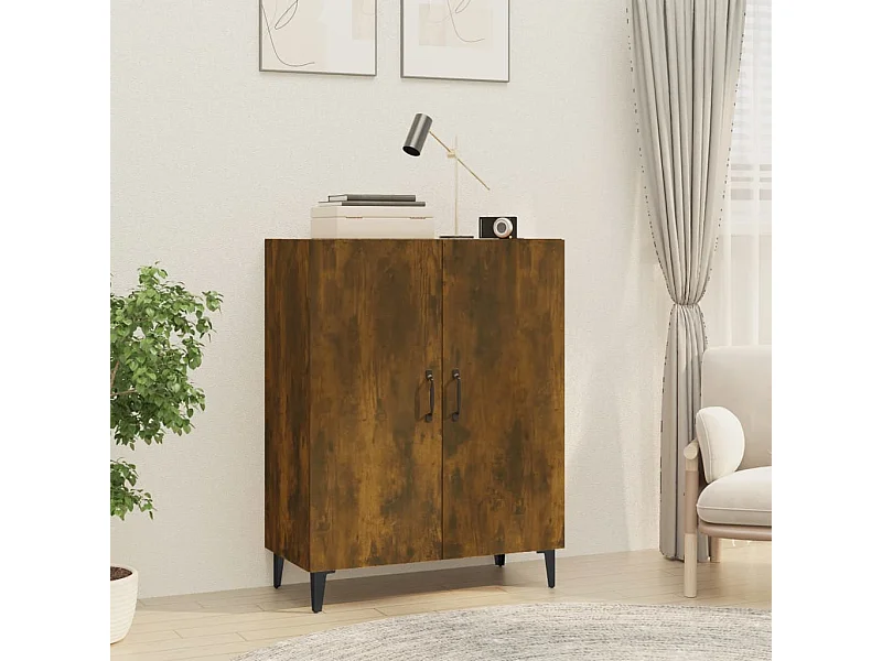 Dressoir 70x34x90 cm bewerkt hout gerookt eikenkleurig NL69086