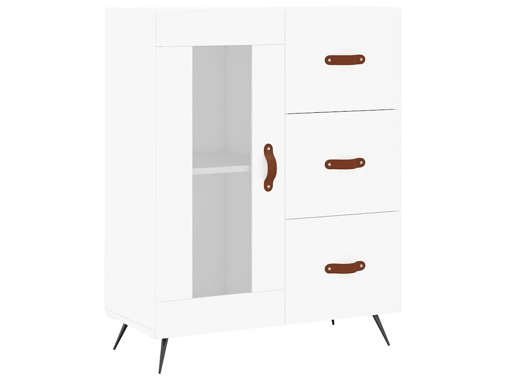 Buffet blanc 69,5x34x90 cm bois d'ingénierie QWE72891